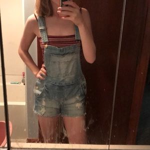 Light-wash Jean Overalls